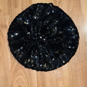 Black Sequins Beret Hats Dance costume Holiday